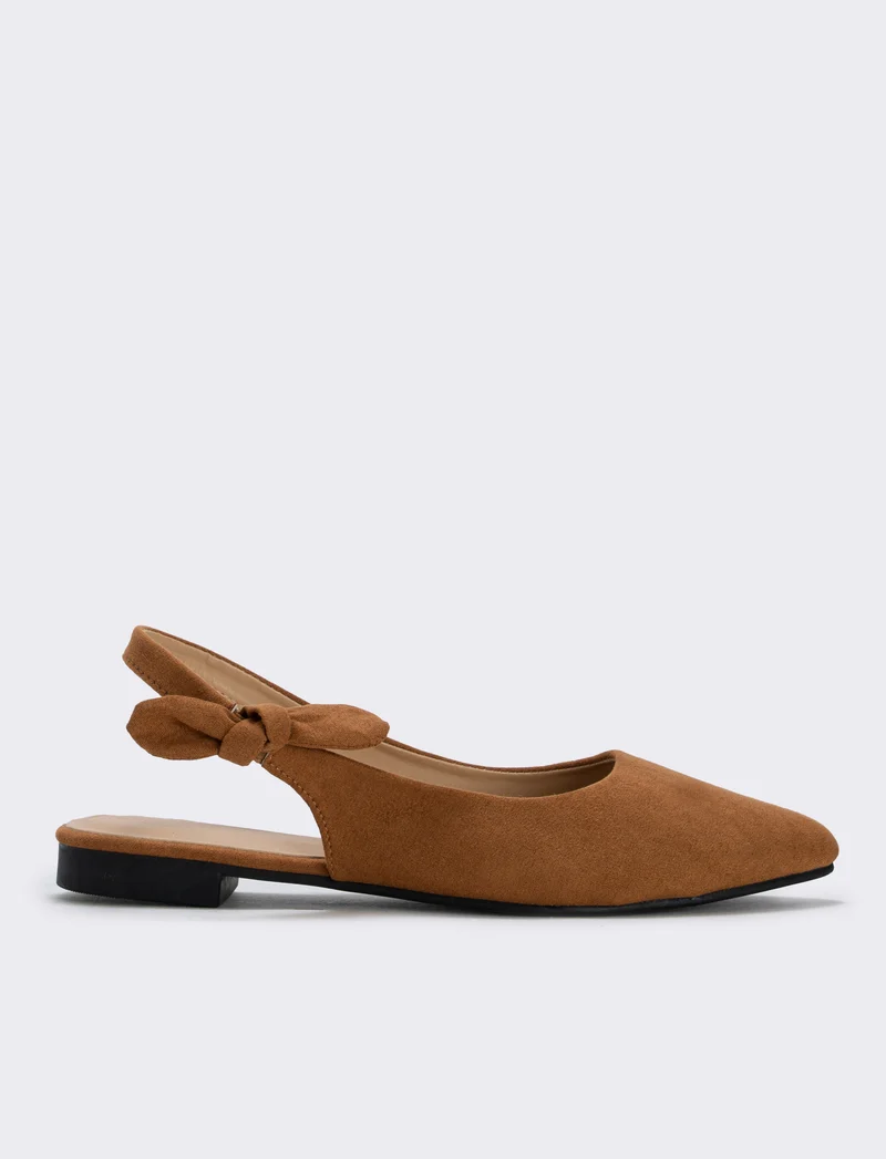 Slingback con fiocco laterale - Cammello