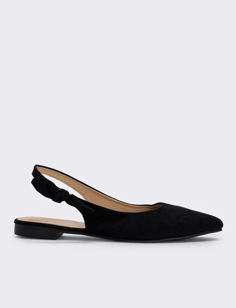 Slingback con fiocco laterale - Nero