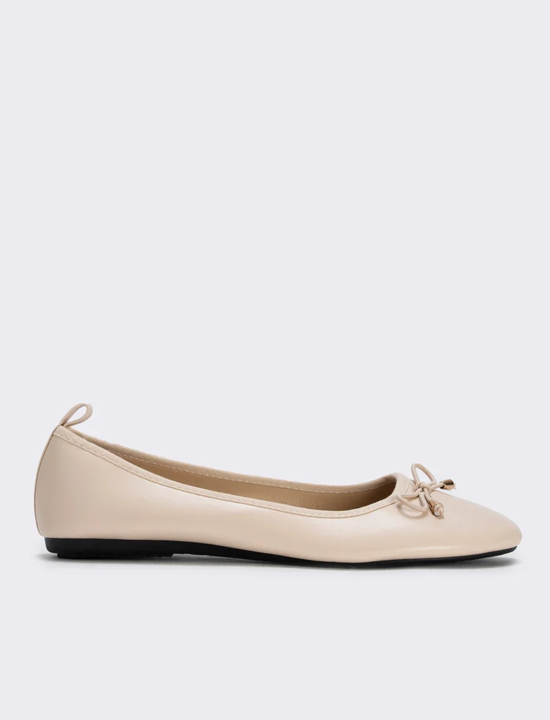 Ballerina con fiocco colorato - Beige