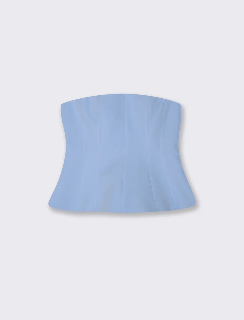 Top a fascia con zip invisibile retro - Azzurro cielo