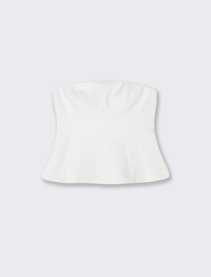 Top a fascia con zip invisibile retro - Bianco latte