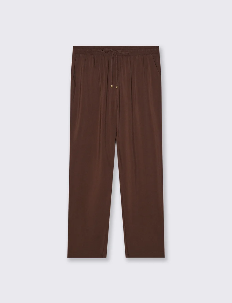 Pantalone con Coulisse ed Elastico - Marrone cioccolato