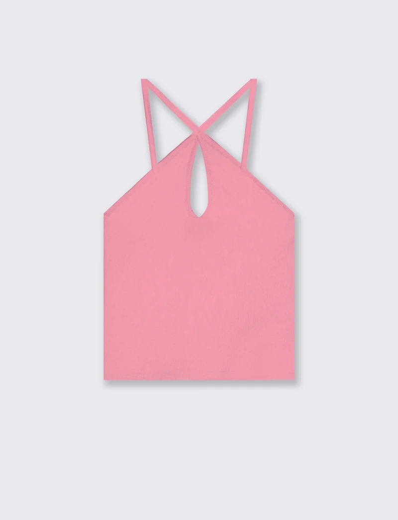 Top Intrecciato e Costine - Rosa big bubble