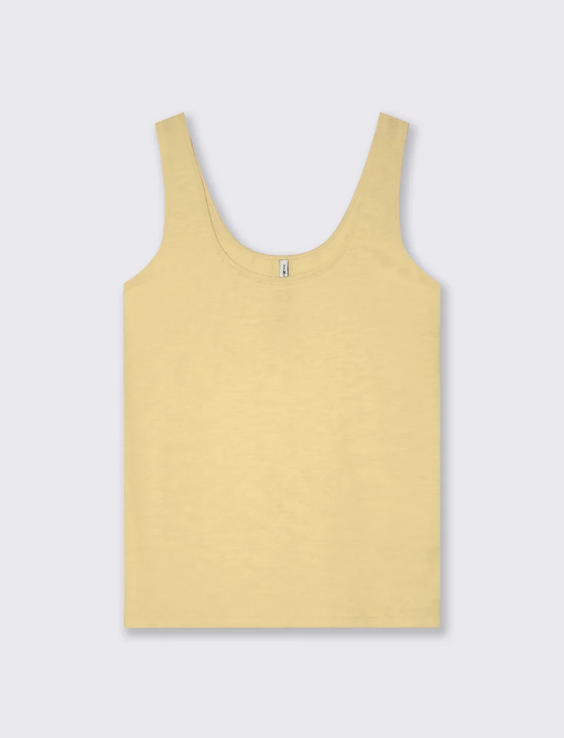 Top Basico in Cotone - Giallo pastello