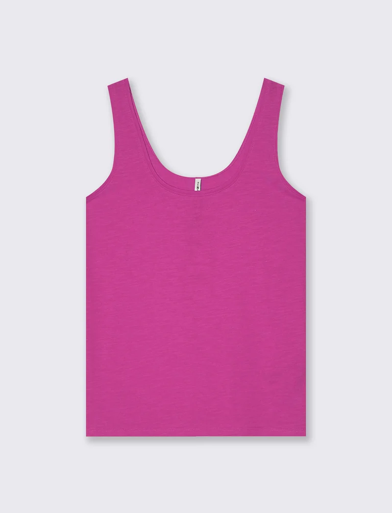 Top Basico in Cotone - Fuxia