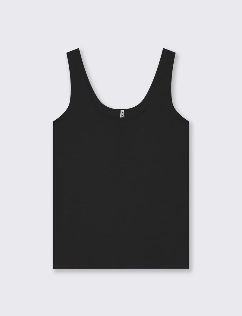 Top Basico in Cotone - Nero