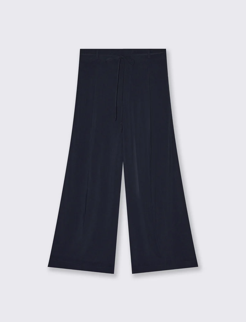 Pantalone Coulotte con Elastico e Coulisse - Blu
