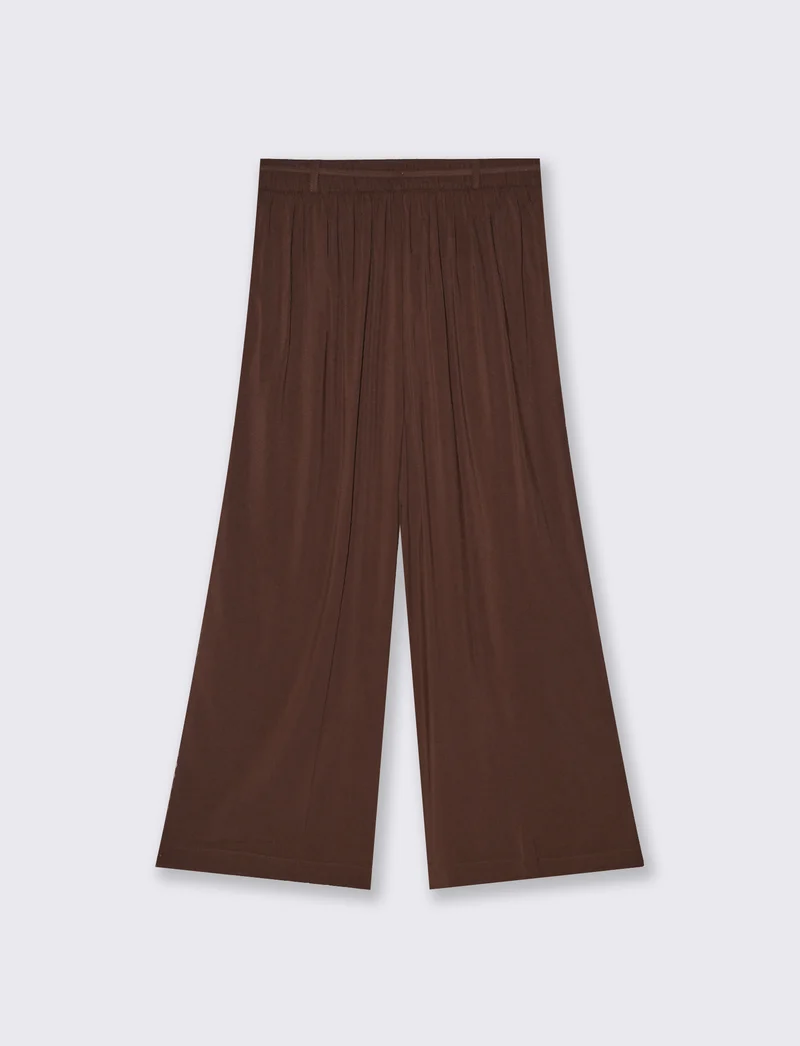 Pantalone Coulotte con Elastico e Coulisse - Marrone cioccolato