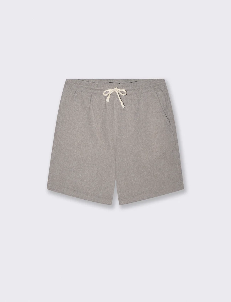 Bermuda Jogger in Tessuto Goffrato - Grigio fango