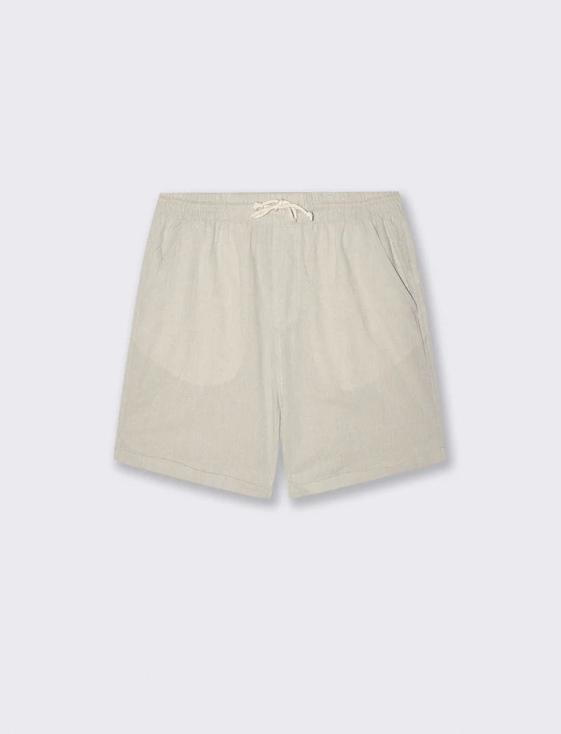 Bermuda Jogger in Tessuto Goffrato - Grigio stone