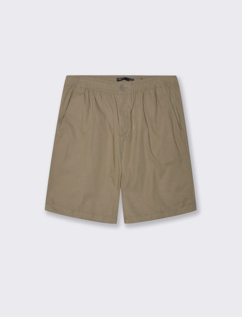 Bermuda Jogger in Cotone con Vita Regolabile - Verde kaki