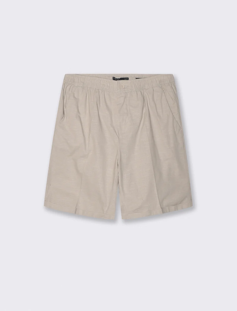 Bermuda Jogger in Cotone con Vita Regolabile - Sabbia