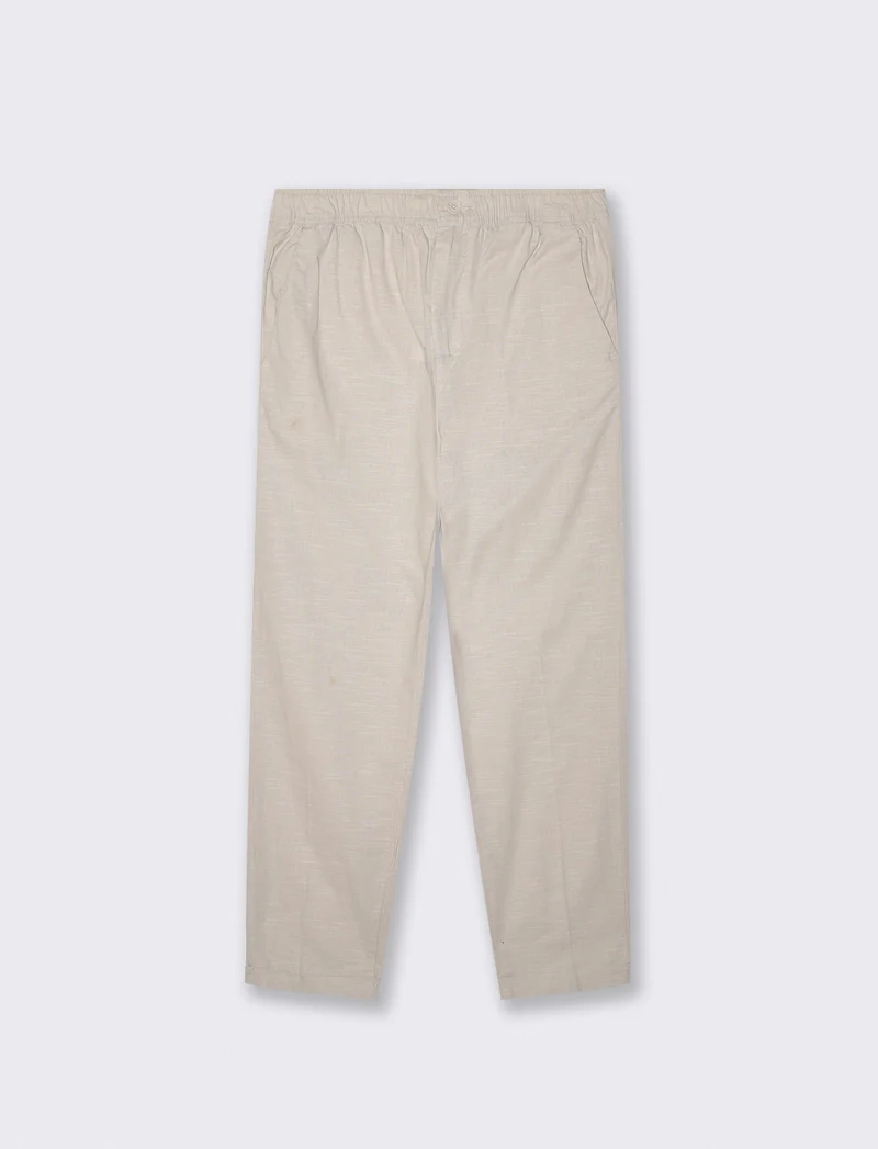 Pantaloni Jogger in Cotone Con Tasche - Sabbia