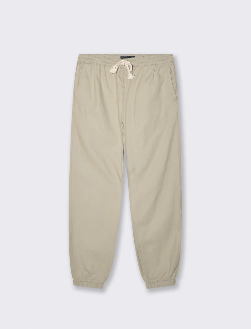 Pantaloni jogger in cotone strutturato - Grigio stone