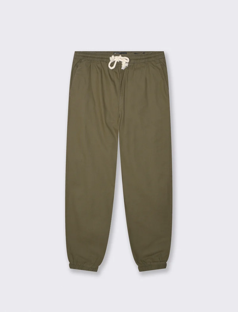 Pantaloni jogger in cotone strutturato - Verde militare