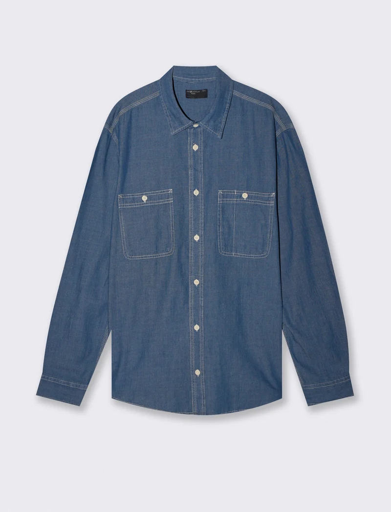 Camicia in denim leggero effetto slavato - Denim