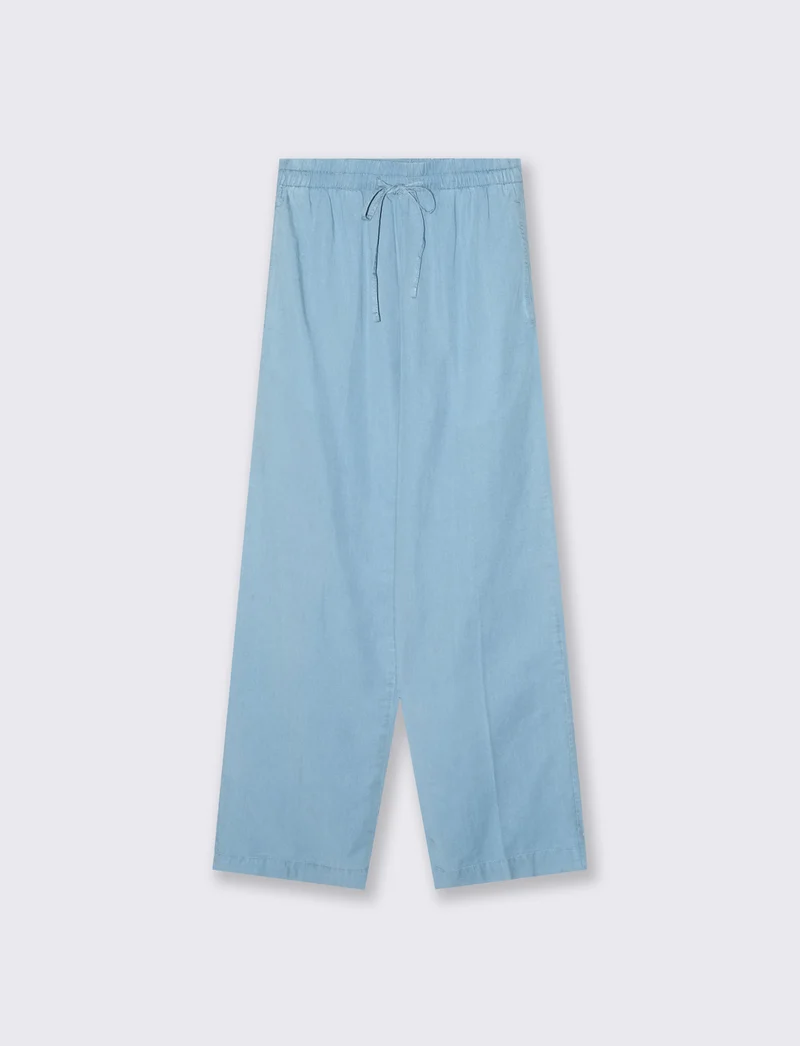 Pantalone Culotte in Lyocell con Coulisse - Denim