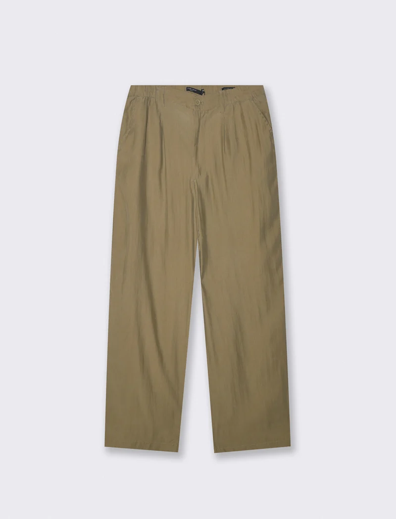 Pantaloni Chino Jogger in Misto Lyocell - Verde kaki