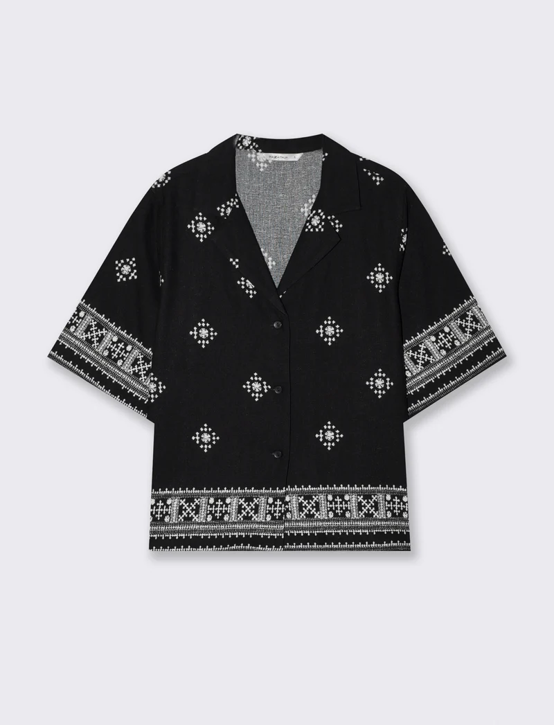 Camicia Manica Corta Scollo a V - var 1