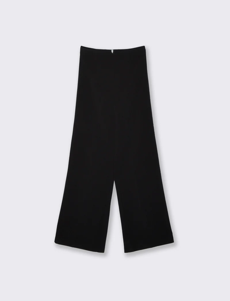 Pantalone Vita Super Alta con Gamba Larga - Nero
