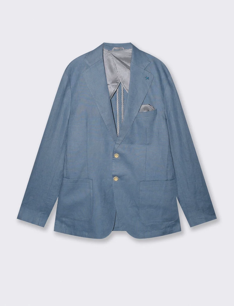 Blazer in puro lino con dettagli eleganti - CARTA DA ZUCCHERO