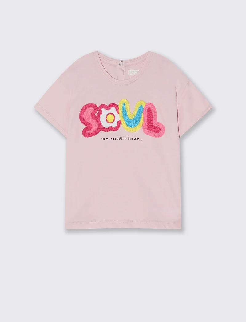 T-Shirt con Toppe per Stile Casual - Rosa