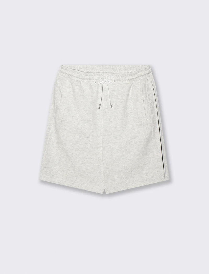 Bermuda jogger in interlock misto cotone - Grigio mel.