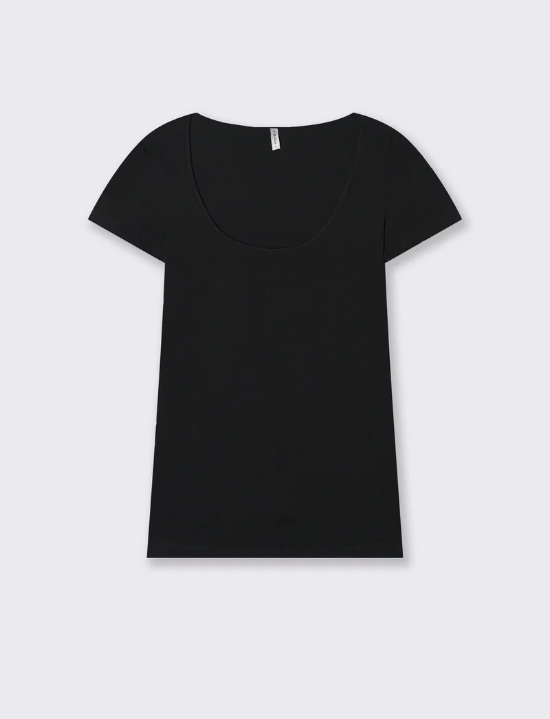 T-Shirt Mezza Manica Elegante - Nero