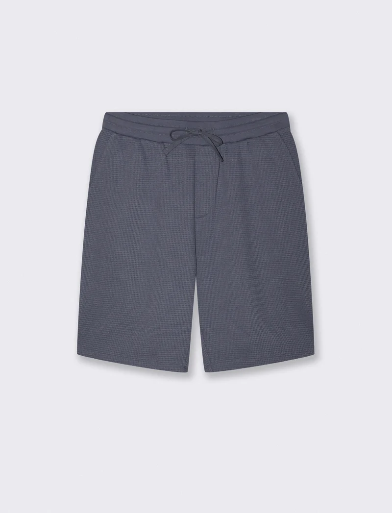 Bermuda Jogger in Tessuto Waffle - Avion