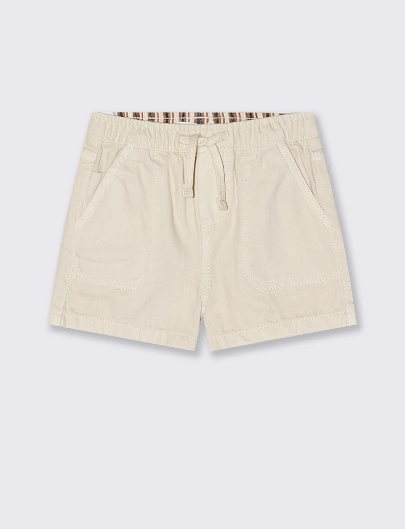 Bermuda ampi con inserti a contrasto - Beige