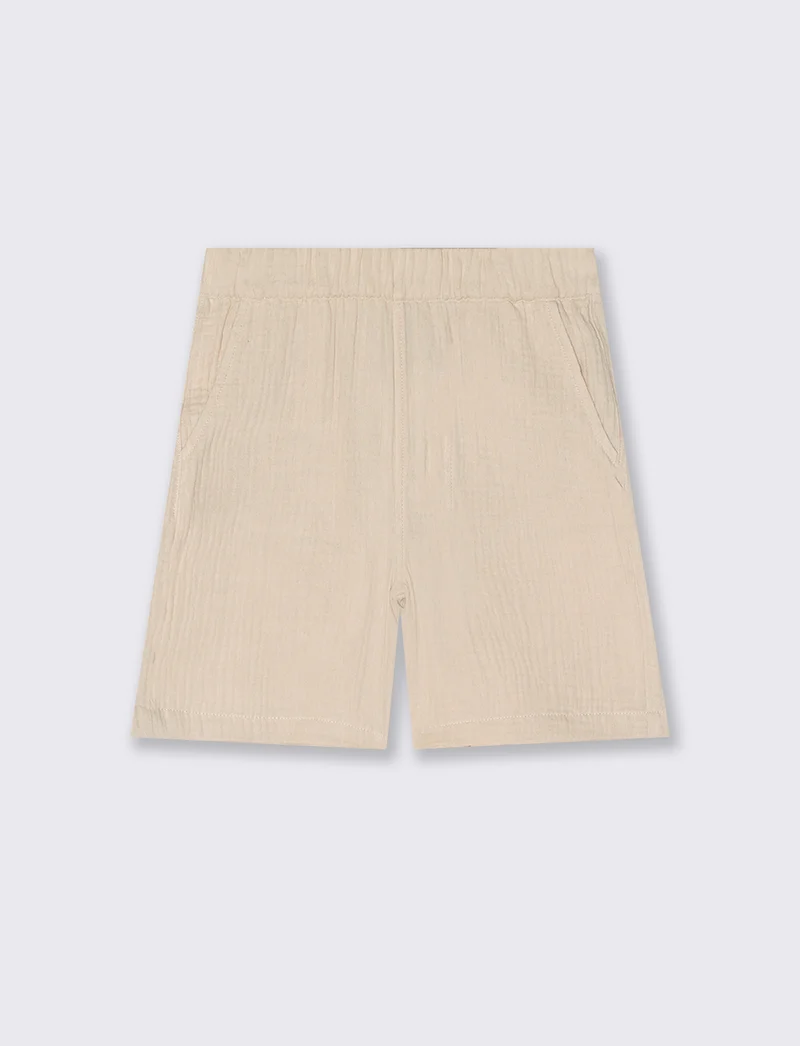 Bermuda estivi in cotone e stamigna - Beige