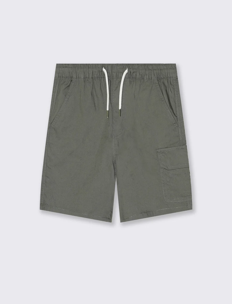 Bermuda in cotone tinta unita versatili - Verde militare