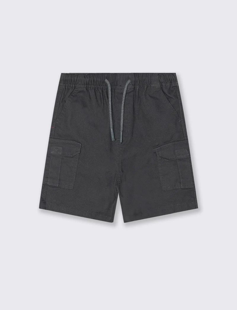 Bermuda in cotone con tasconi stilosi - Grigio