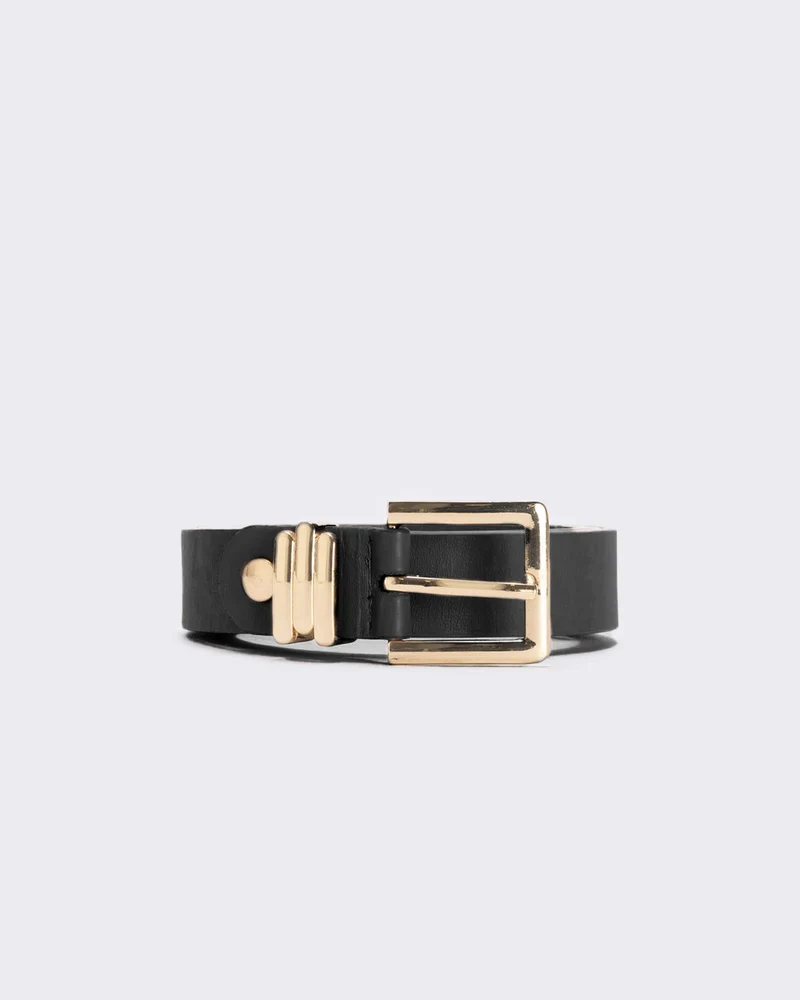 Cintura metallo 3 passanti 2,5 cm - Nero