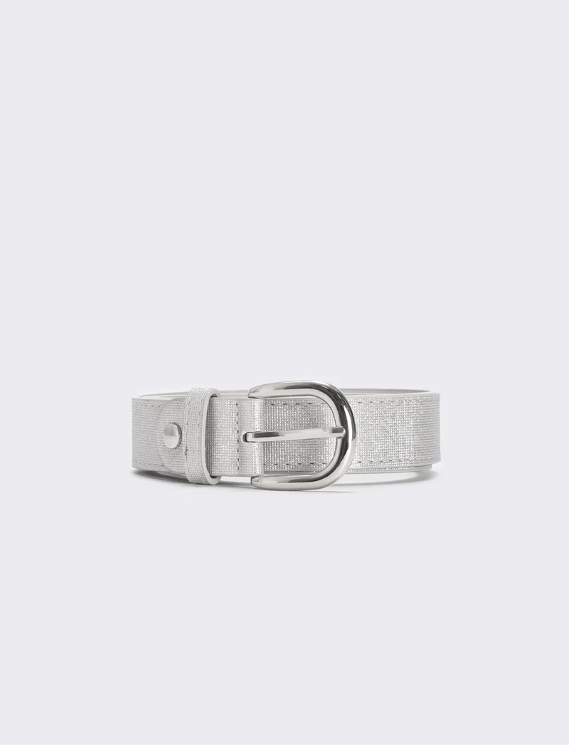 Cintura lurex basic 2,5 cm - Argento
