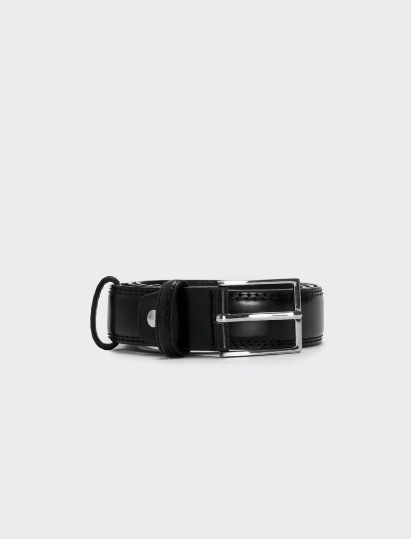 Cintura liscia classica 3,5 cm - Nero