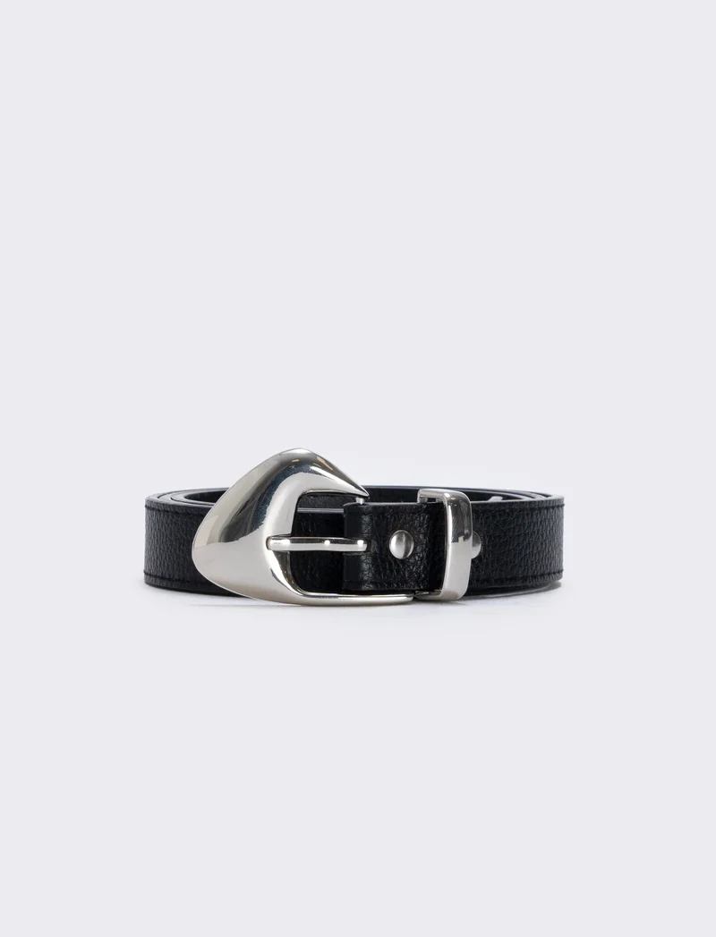 Cintura asimmetrica con fibbia elegante - Nero