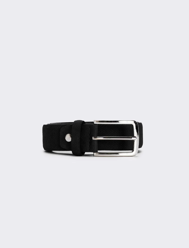 Cintura fusto spigato uomo elegante - Nero