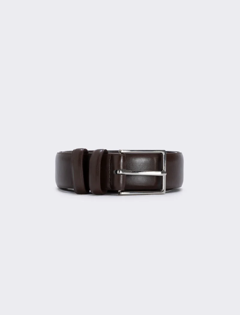Cintura due passanti basic elegante e versatile - Moro