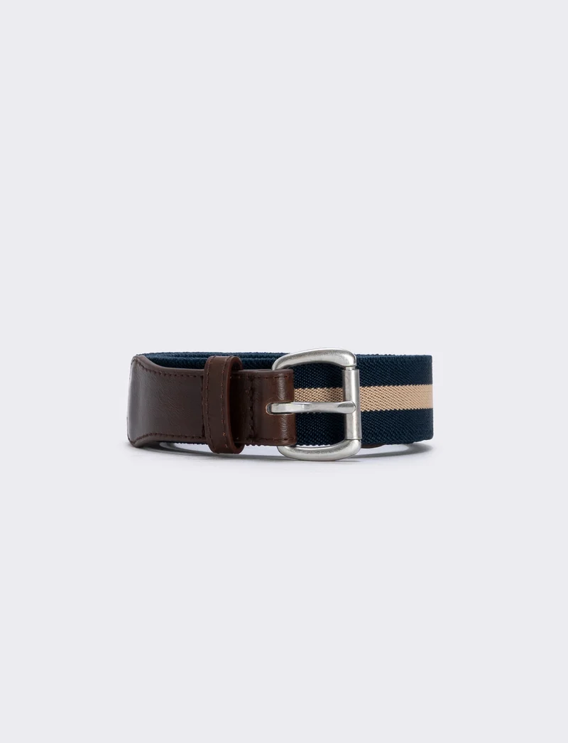 Cintura elastica a righe stilosa - Blu