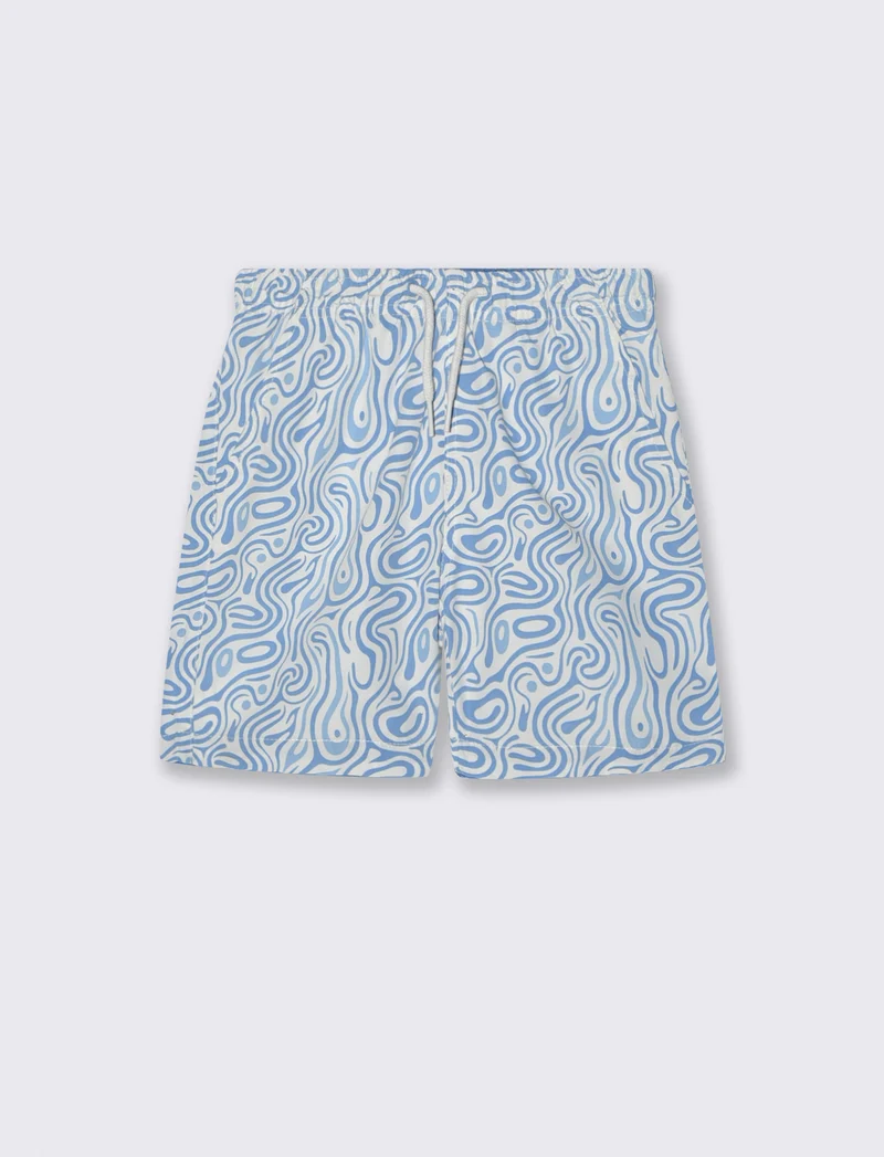 Costume pantaloncino stampato estivo - Azzurro