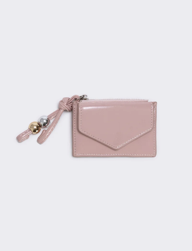 Portamonete lucido con taschina per lei - Rosa
