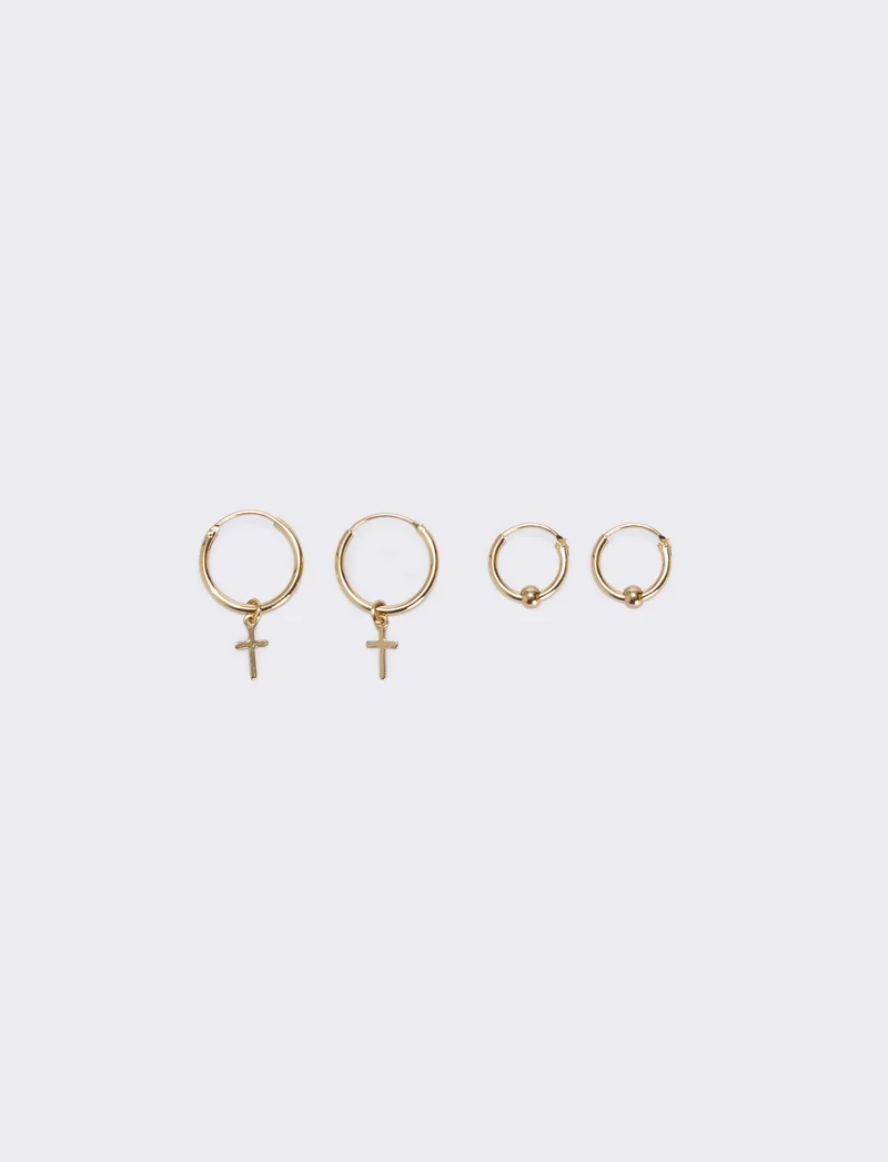 Orecchini pendenti con croce elegante - Oro