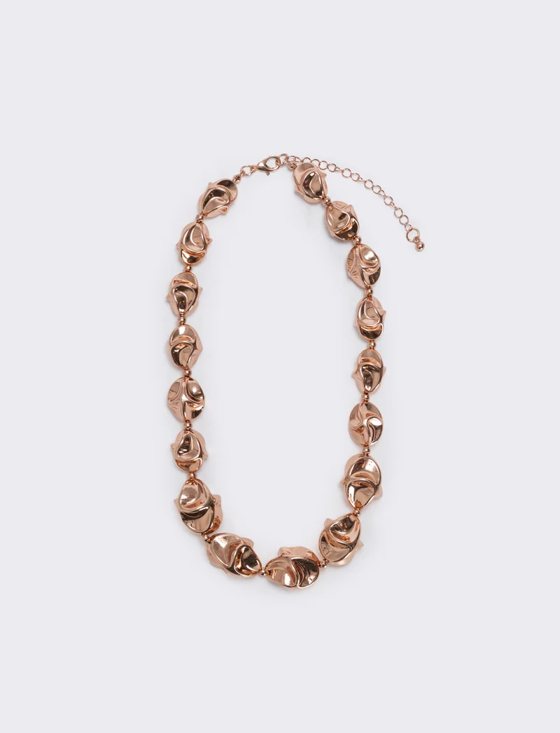 Collana di palline martellate - Oro rosa
