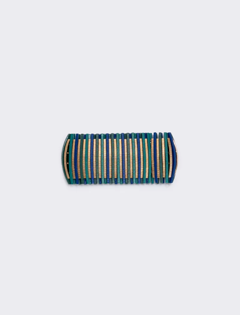 Bracciale elastico con barrette colorate - Blu