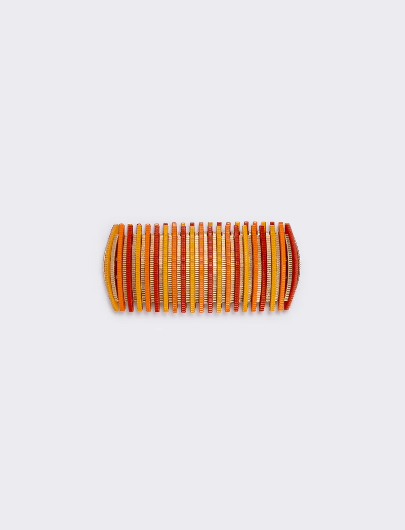 Bracciale elastico con barrette colorate - Arancio