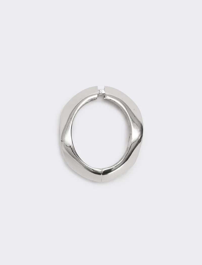 Bracciale rigido doppio martellato - Argento