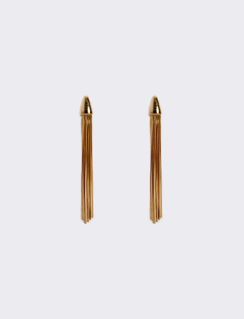 Orecchini lunghi con fili eleganti - Oro