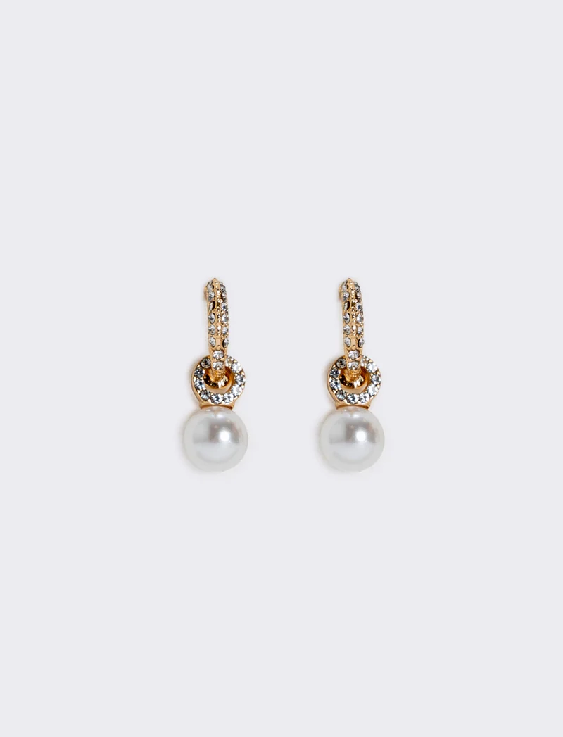 Orecchini in perla e strass - Oro