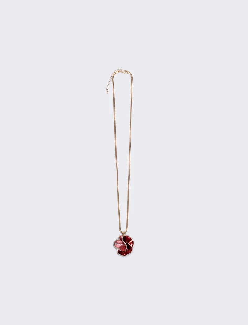 Collana lunga con fiore sfumato elegante - Oro